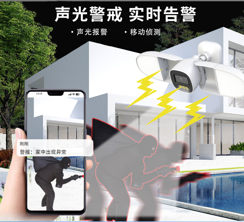 Home Security Flood Lights - Full Color 4MP iCsee APP Floodlight
