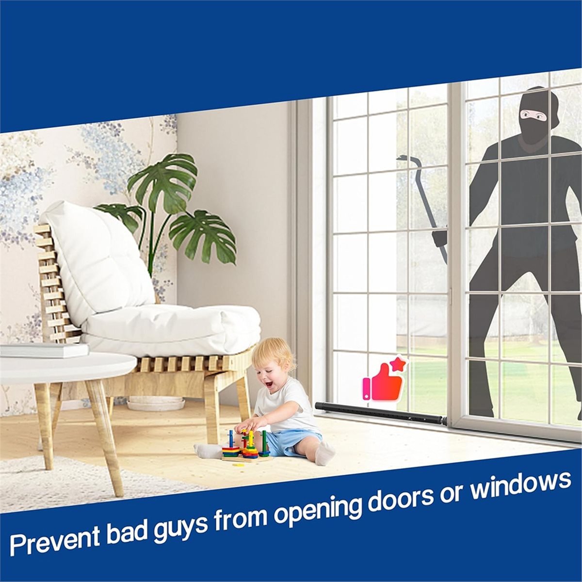 Home Security Bars - A20I Sliding Door Security Bar 17-50