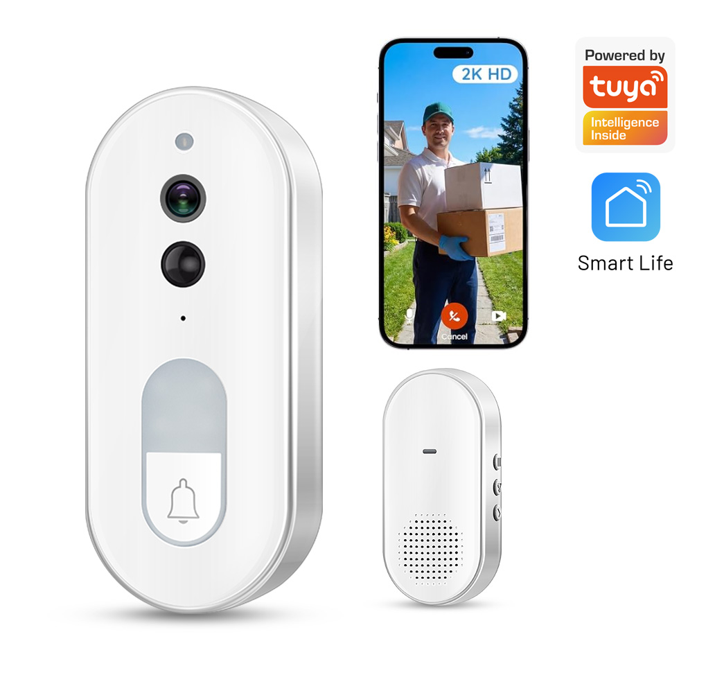 Home Security Front Door - Tuya Smart Video Doorbell Wireless 1080P