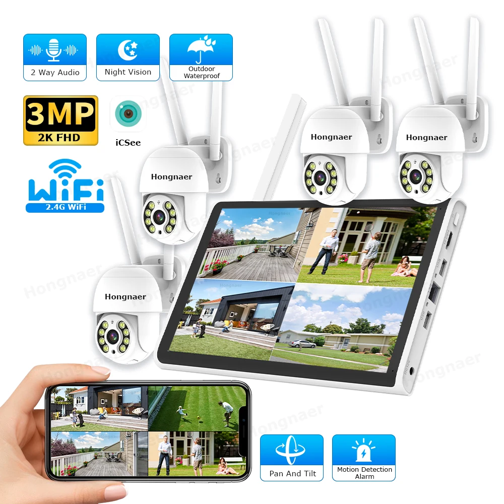 Home Security Systems - 2026 Hongnaer 3MP 4 Channel WiFi