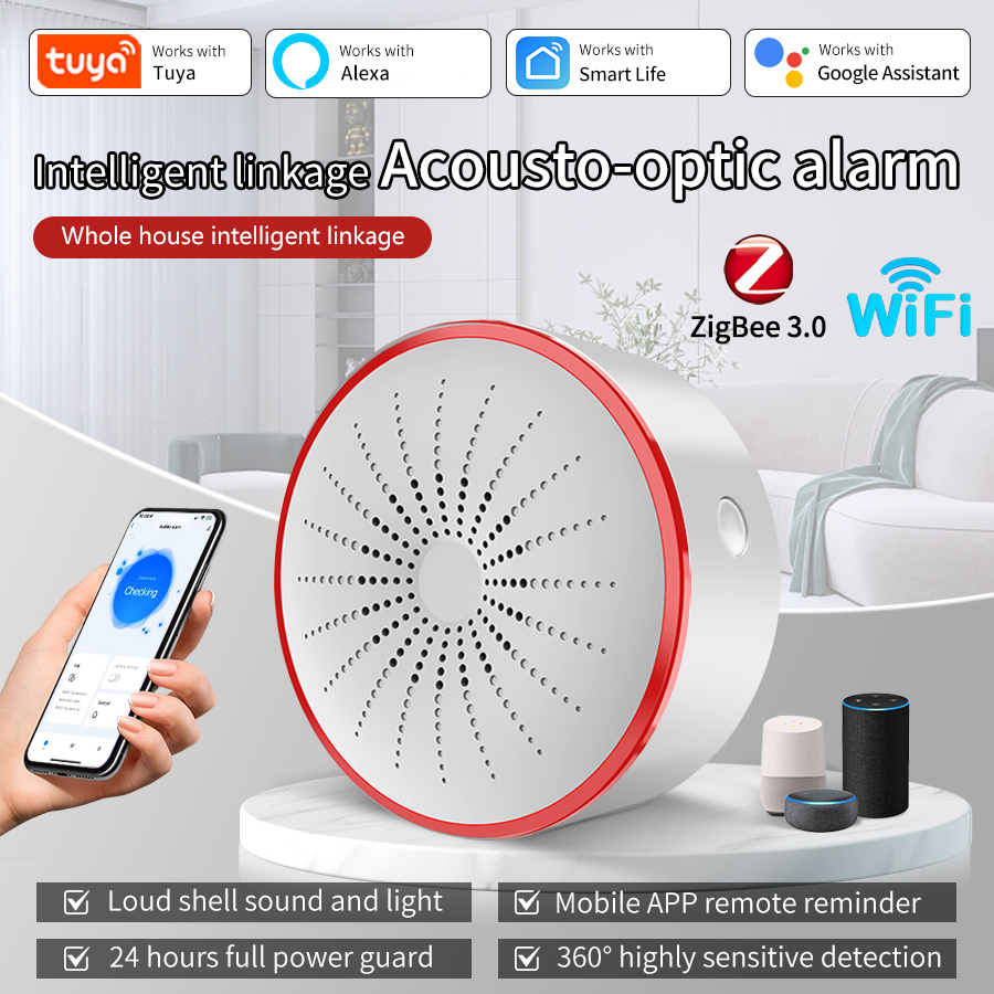 Home Security Equipment - Tuya WiFi ZigBee Smart Alarm Siren