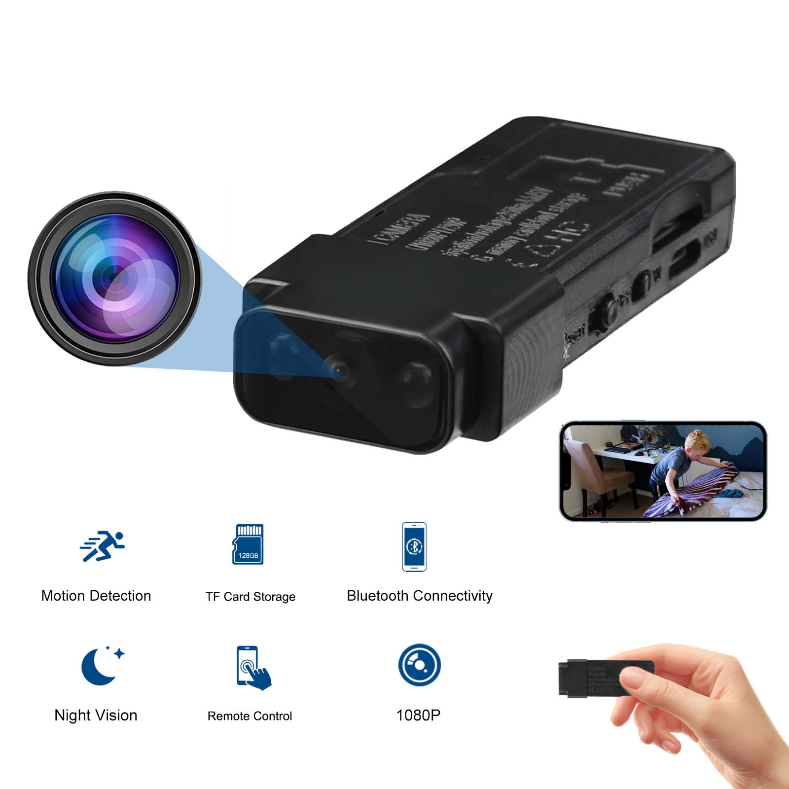 Hidden Camera Clock - Mini Camera Indoor Small WiFi Nanny