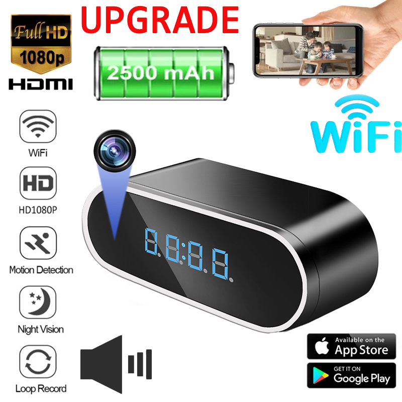 Hidden Camera Clock - Upgrade 2500mAh 1080P Mini Camera Clock