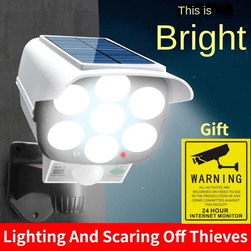 Home Security With Camera - Outdoor Solar Light Motion Sensor Security