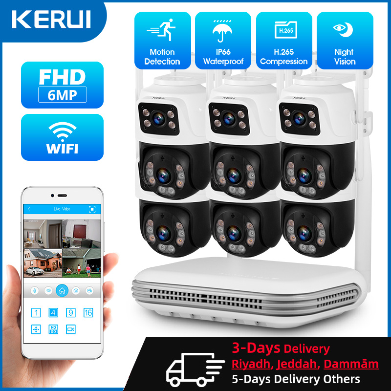 Home Security Group - KERUI Waterproof 6MP HD Wireless Dual