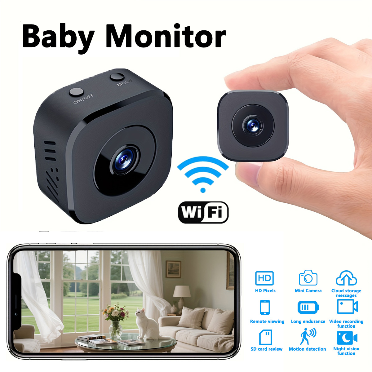 Home Security With Camera - 1080P HD Mini WiFi Camera Indoor