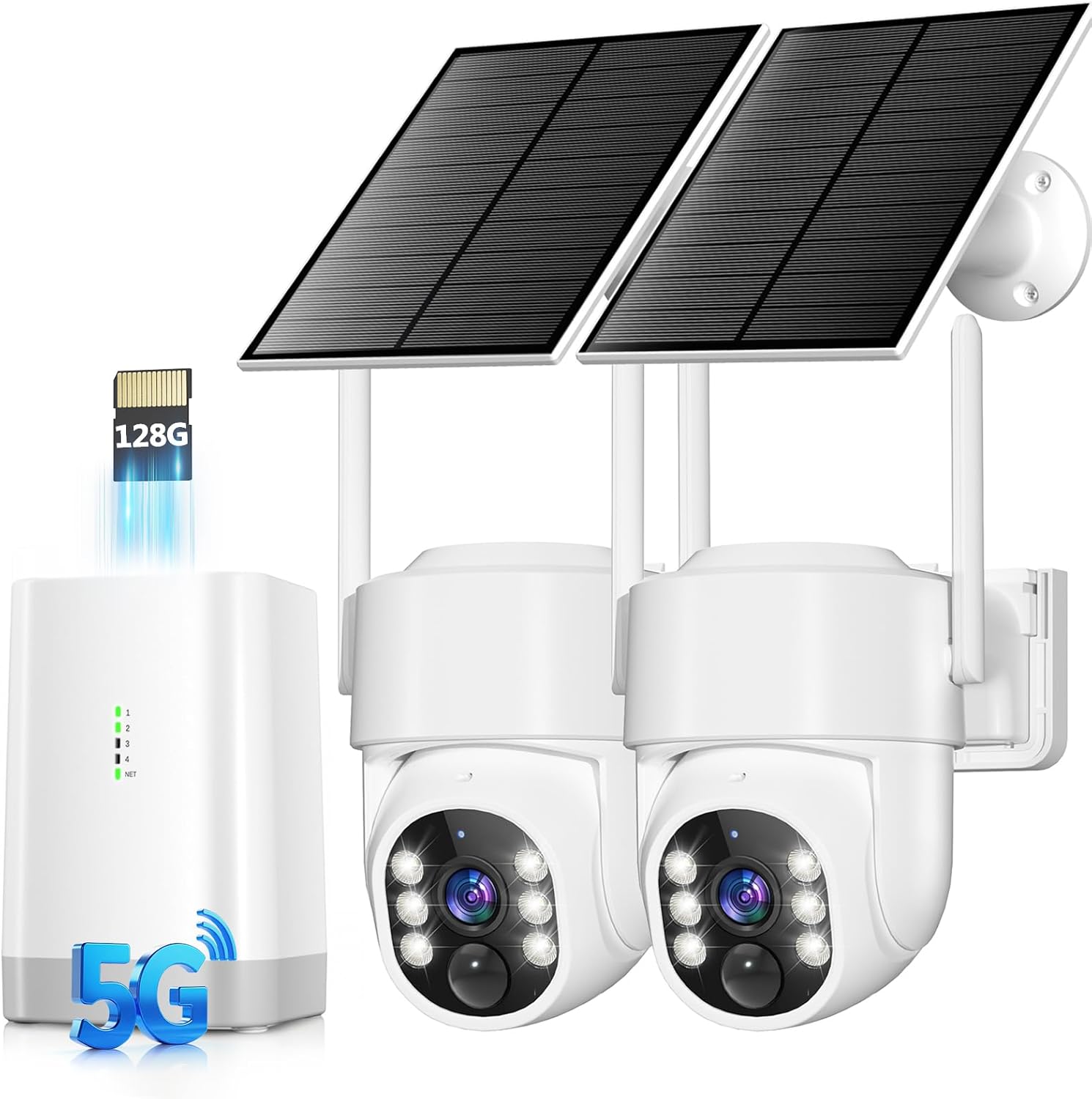 Home Security No Subscription - Solar Powered Wireless Outdoor Security Cameras
