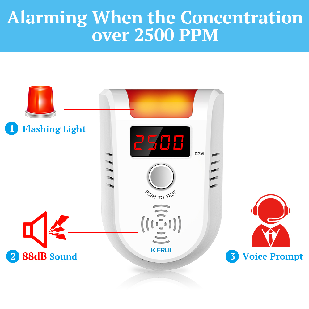 KERUI GD13 LPG GAS Detector Al - Home Security Equipment ulasan dan harga