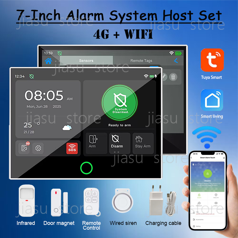 7 Inch Wired Smart Security Al - Home Security Using Gsm ulasan dan harga