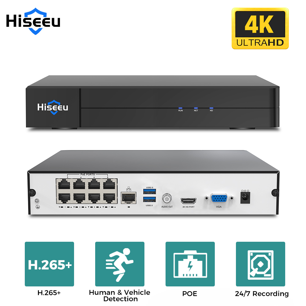 Hiseeu 8CH 4K PoE NVR Network  - Home Security With Camera ulasan dan harga
