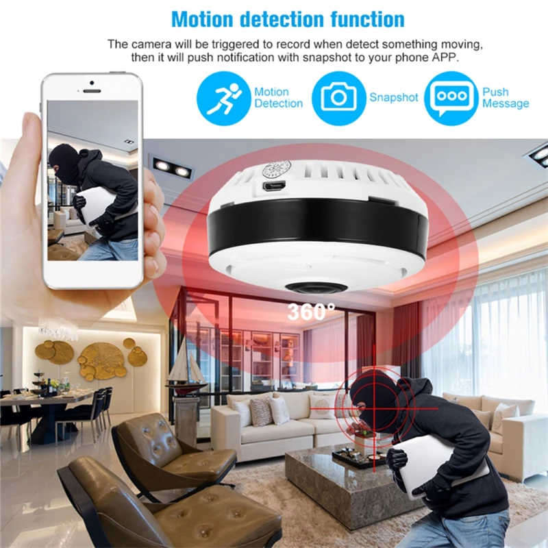 V380 Pro Wifi Panorama Camera  - Hidden Camera Clock ulasan dan harga