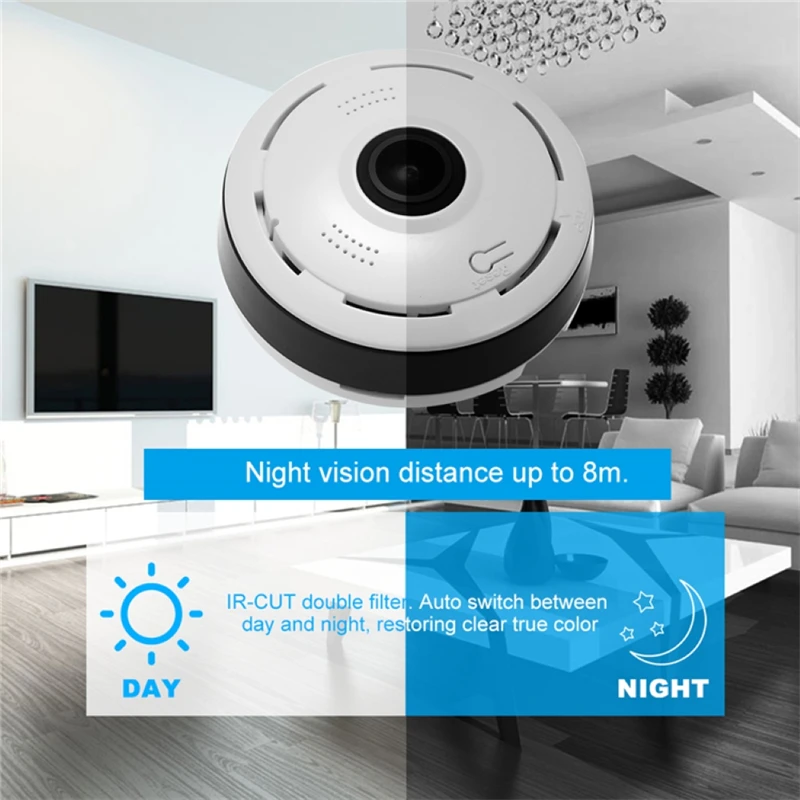 V380 Pro Wifi Panorama Camera  - Hidden Camera Clock ulasan dan harga