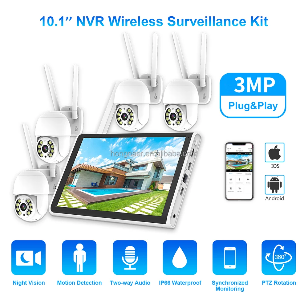 2026 Hongnaer 3MP 4 Channel Wi - Home Security Systems ulasan dan harga
