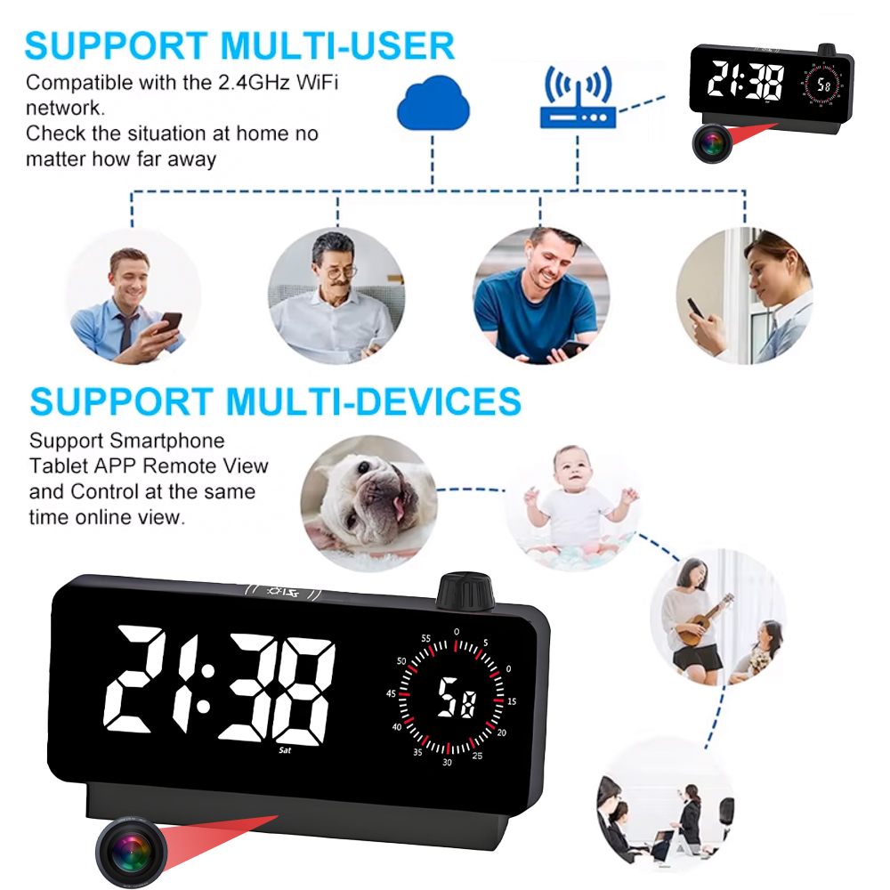 4K HD Mini WiFi Clock Camera,  - Hidden Camera Clock ulasan dan harga