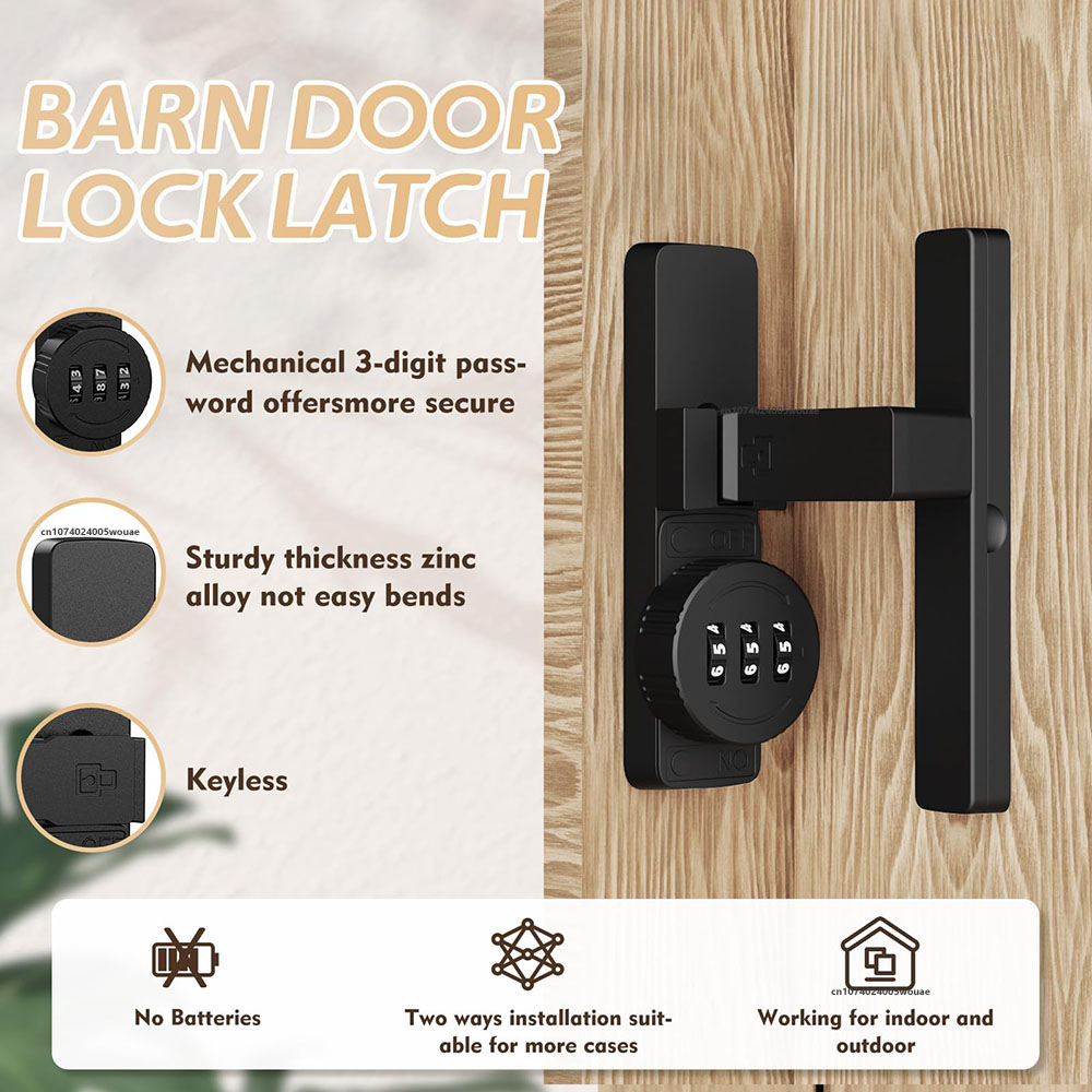 Security Barn Door Lock 3-Digi - Home Security Door ulasan dan harga
