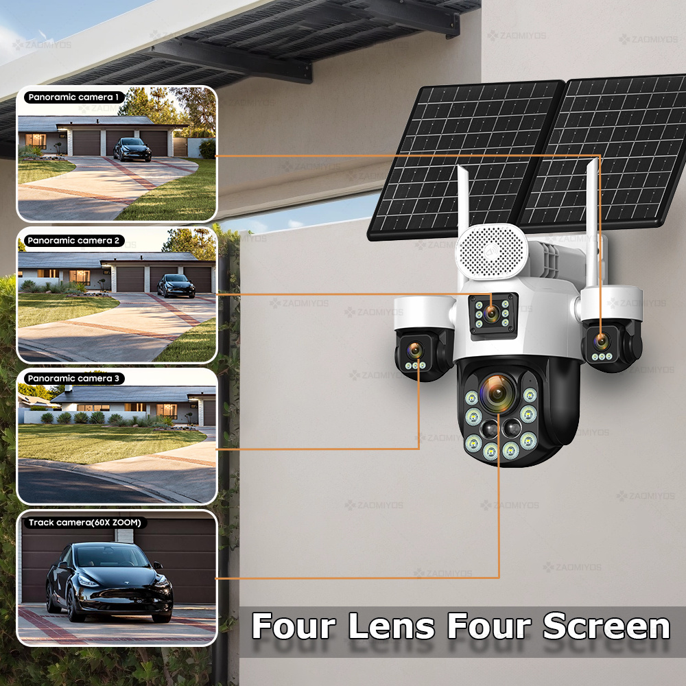 4 Lens Outdoor 360° Surveillan - Home Security Group ulasan dan harga