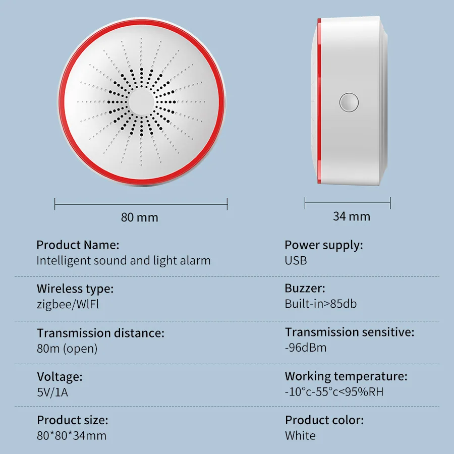 Tuya WiFi ZigBee Smart Alarm S - Home Security Equipment ulasan dan harga
