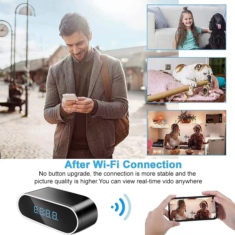 Full HD 1080P Alarm Clock Mini - Hidden Camera Clock ulasan dan harga