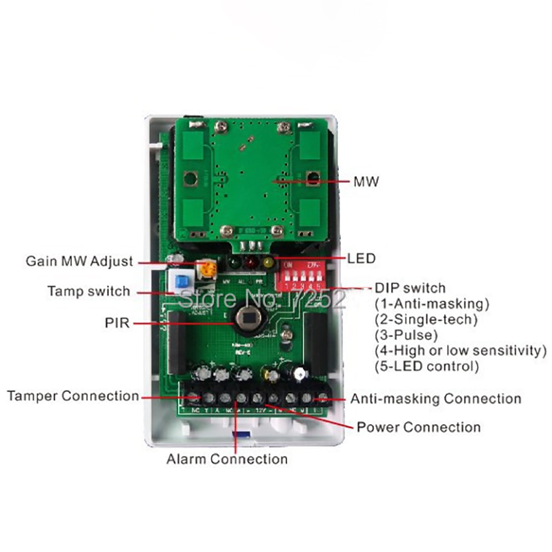 1/3pcs Wired Indoor PIR Microw - Pet Immune Pir Sensor ulasan dan harga