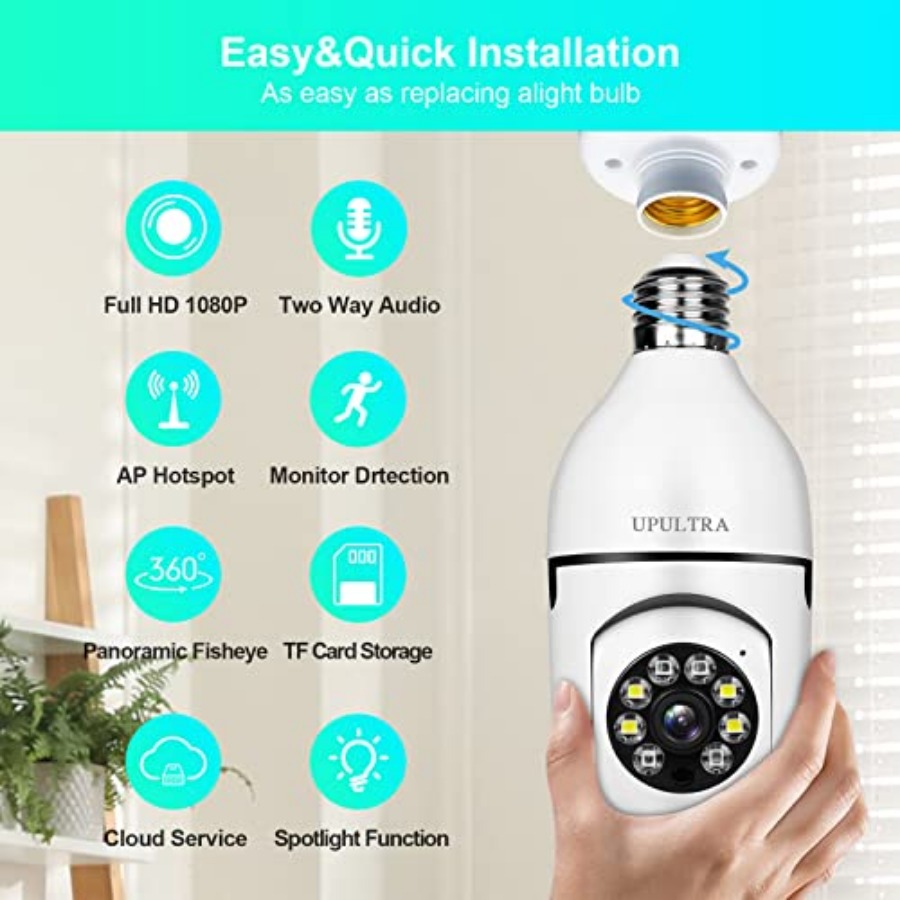 Light Bulb 1080P Security Wire - Home Security With Camera ulasan dan harga