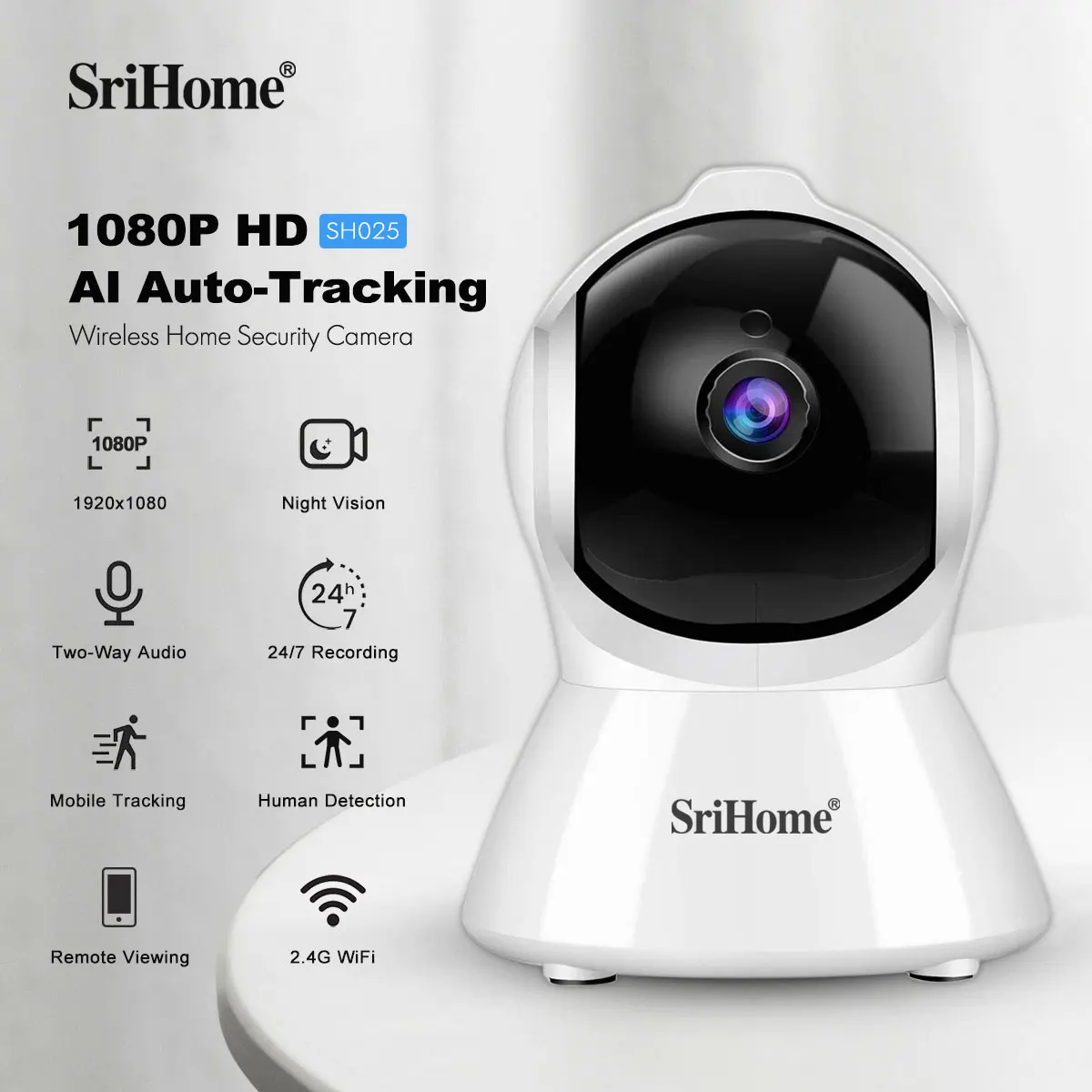Srihome SH025 WiFi Camera Smar - Home Security No Subscription ulasan dan harga