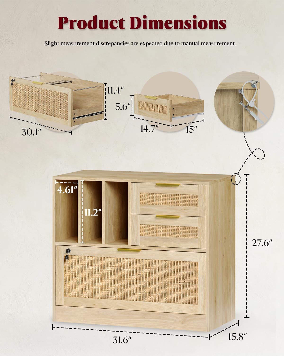 Three Drawer Lateral Wood Ratt - Home Security Units ulasan dan harga