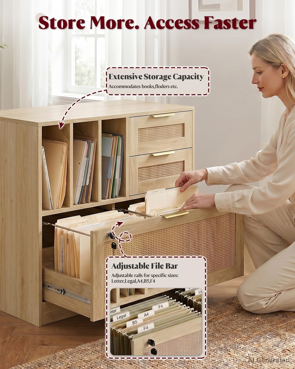 Three Drawer Lateral Wood Ratt - Home Security Units ulasan dan harga