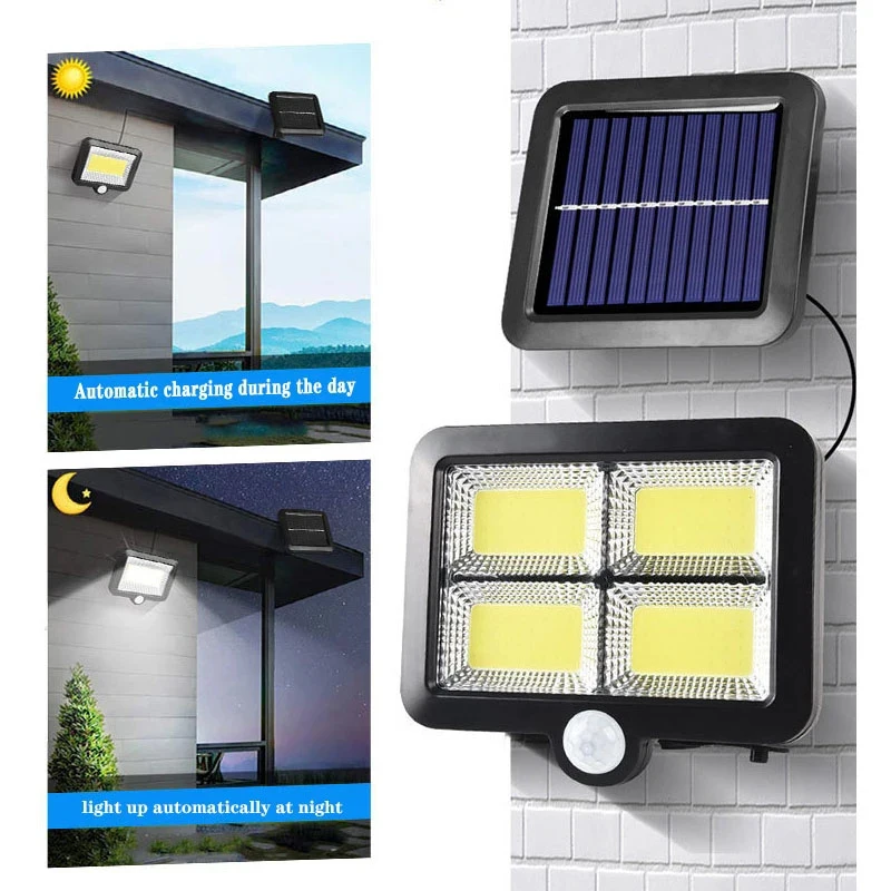 LED Solar Split Wall Lamp Outd - Home Security Flood Lights ulasan dan harga