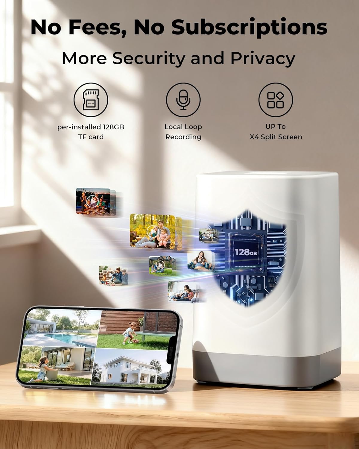 Solar Powered Wireless Outdoor - Home Security No Subscription ulasan dan harga