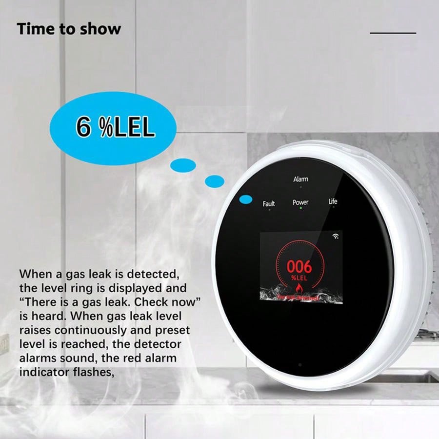 2.4G WiFi Gas Alarm Sensor Com - Home Security Equipment ulasan dan harga