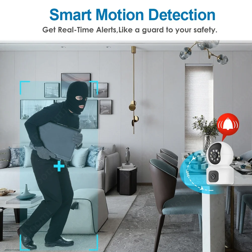 Dual Lens 6MP HD WiFi 4G PTZ C - Home Security Robots ulasan dan harga