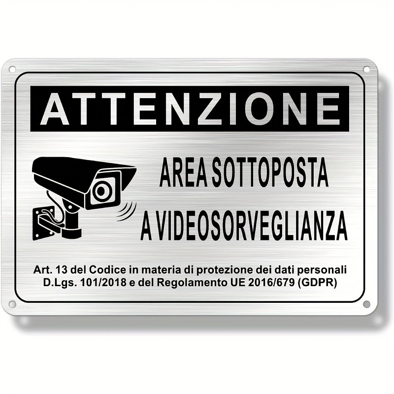 Italian Security Sign 20X30cm  - Home Security With Camera ulasan dan harga