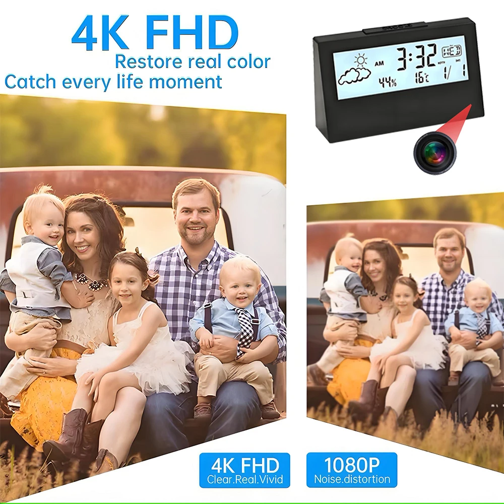 4K WiFi Clock Camera with Moti - Hidden Camera Clock ulasan dan harga