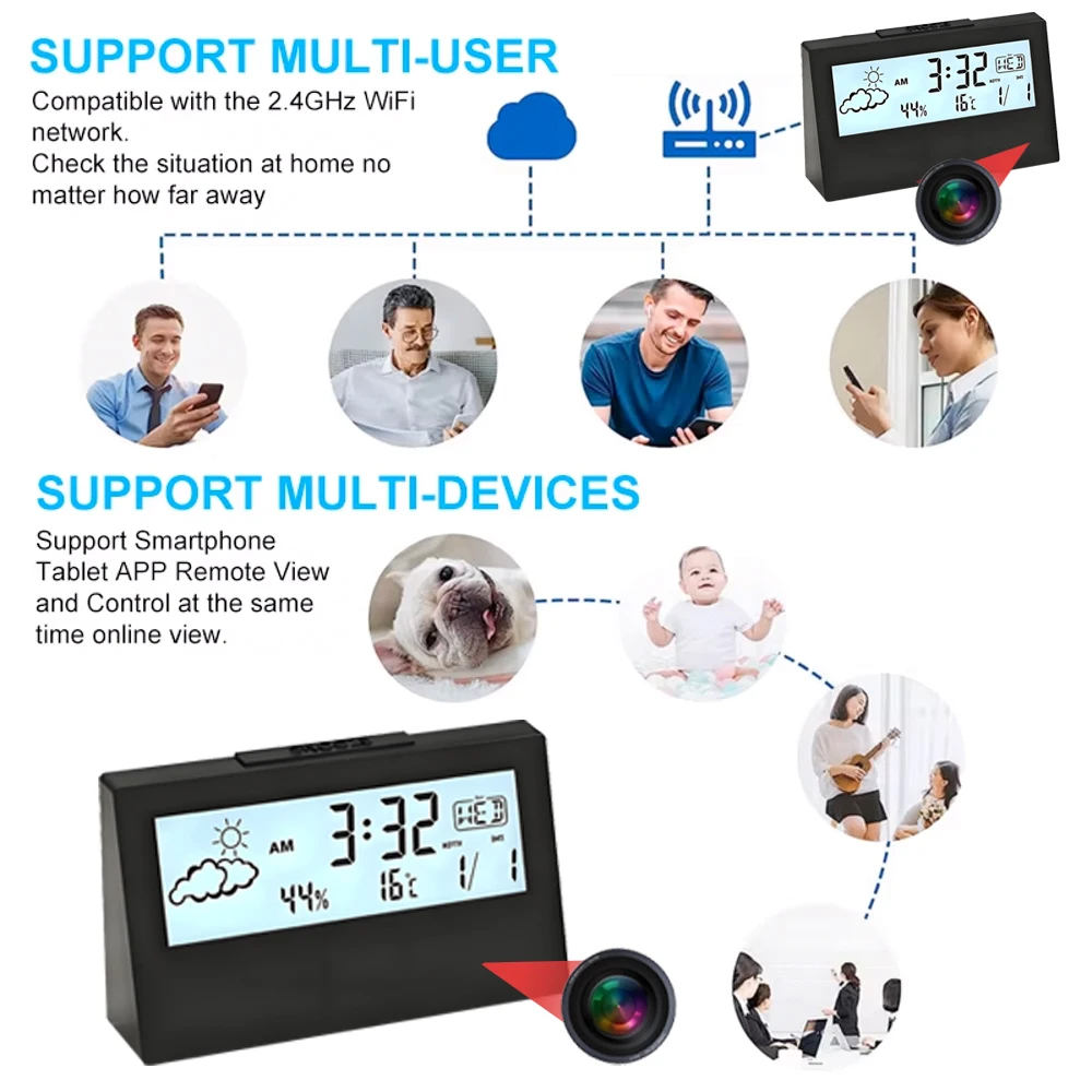 4K WiFi Clock Camera with Moti - Hidden Camera Clock ulasan dan harga